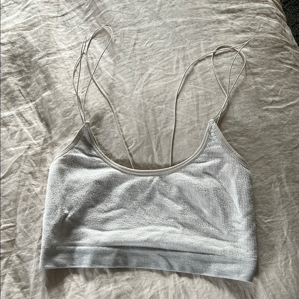 Cream Ribbed Bralette